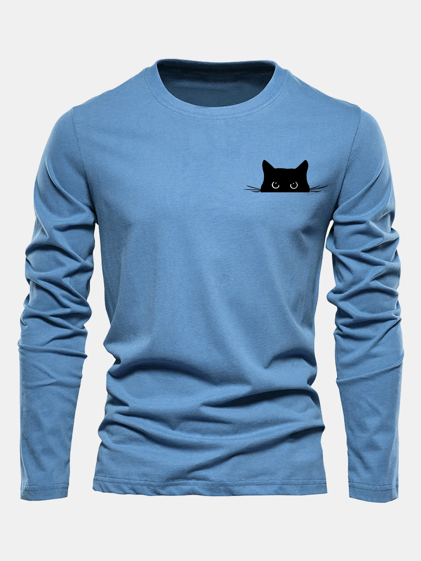 Langarmshirt aus Baumwolle mit schwarzem Katzenmotiv - Image 9