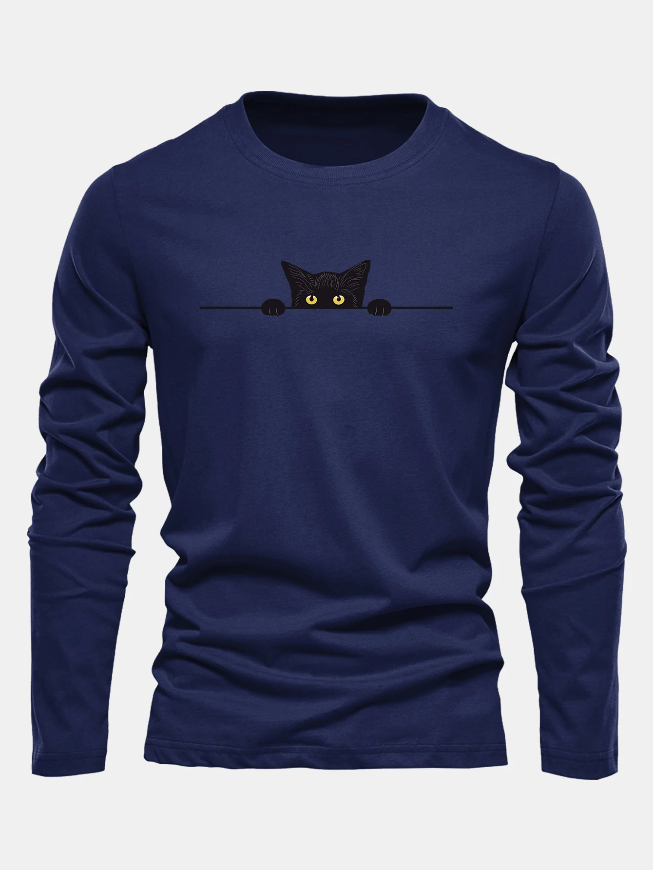 Langarmshirt aus Baumwolle mit schwarzem Katzenmotiv - Image 7