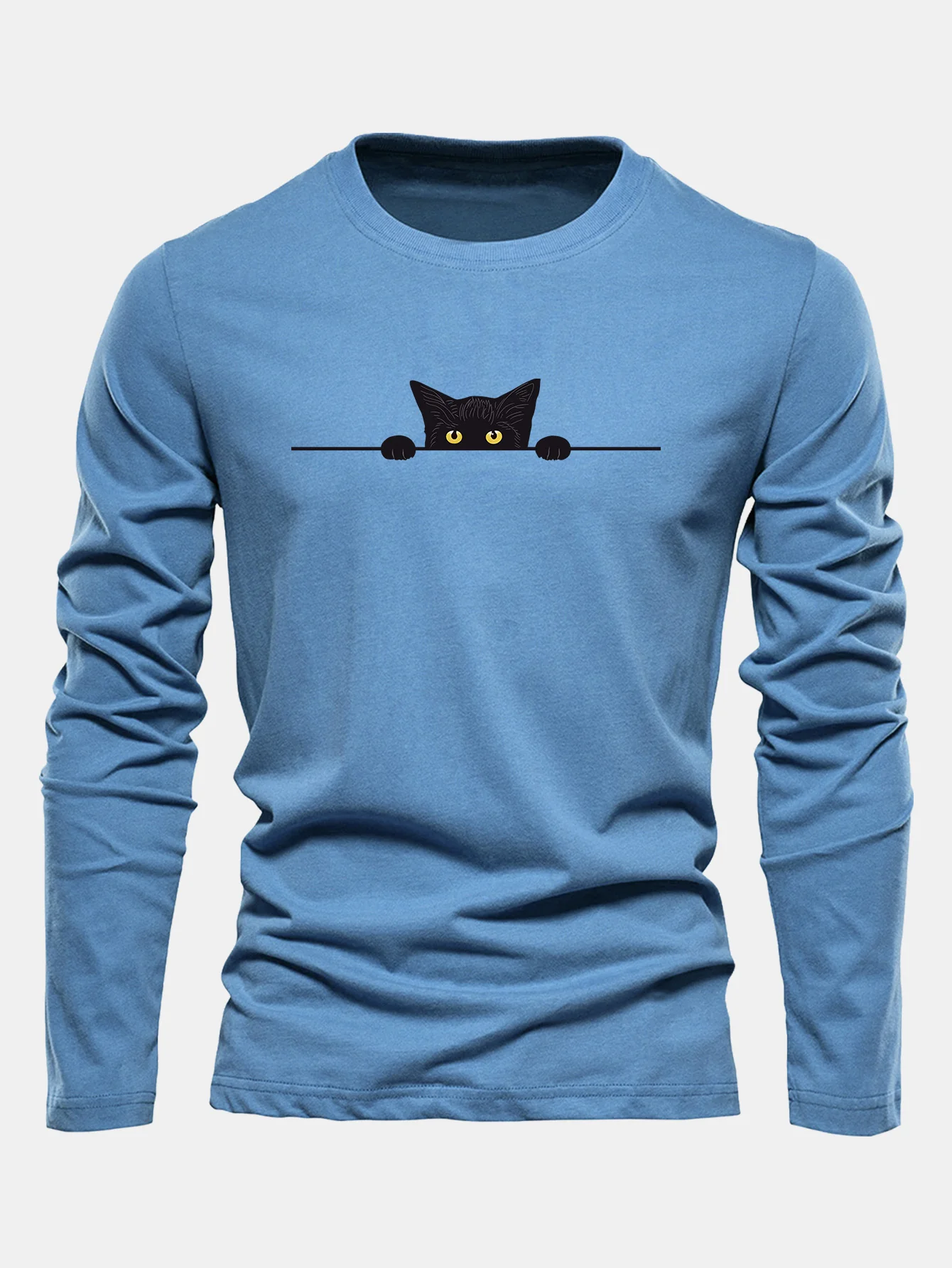 Langarmshirt aus Baumwolle mit schwarzem Katzenmotiv - Image 8