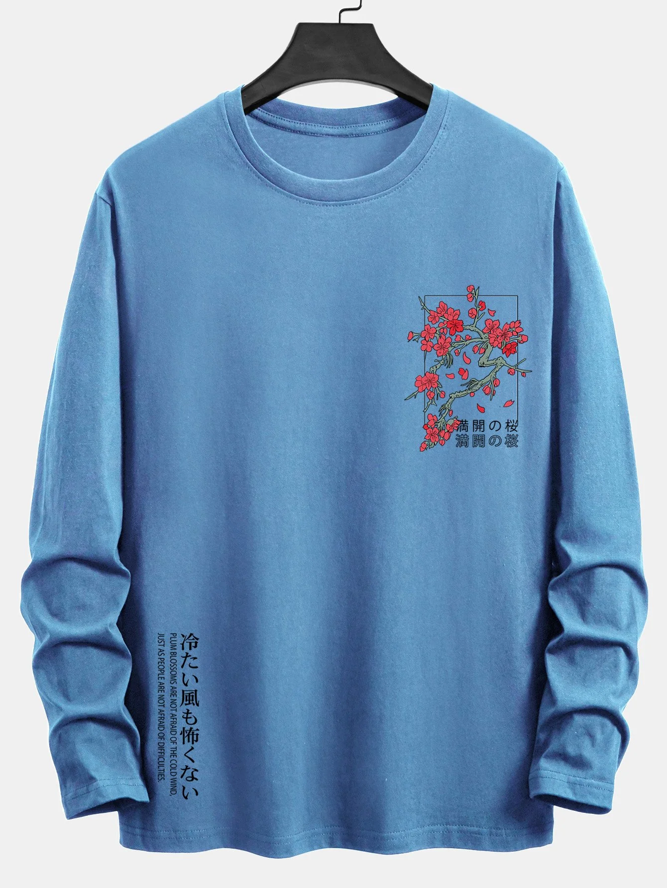 Langarm T-Shirt mit Kirschblüten-Slogan-Print aus Baumwolle - Image 10