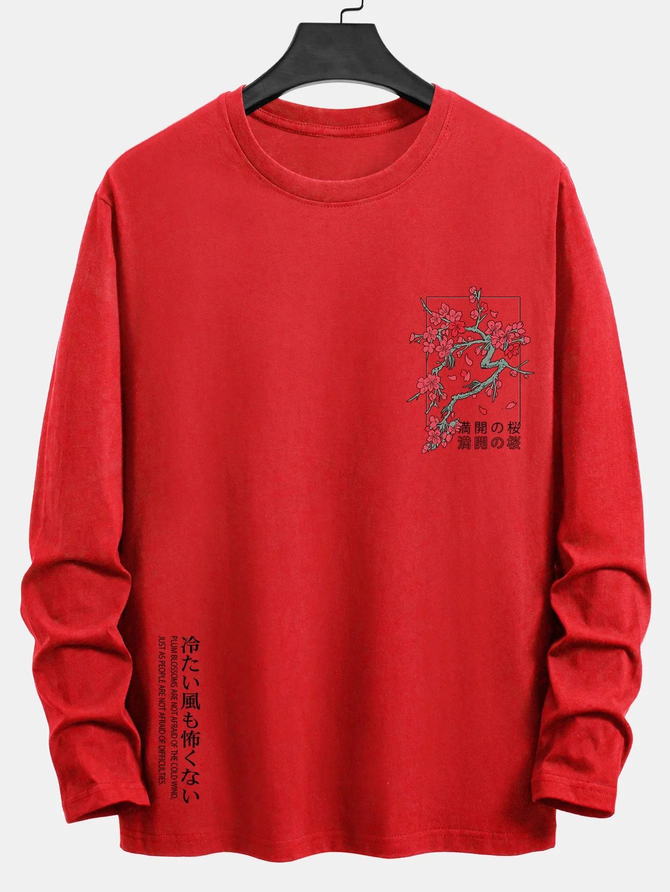 Langarm T-Shirt mit Kirschblüten-Slogan-Print aus Baumwolle - Image 11