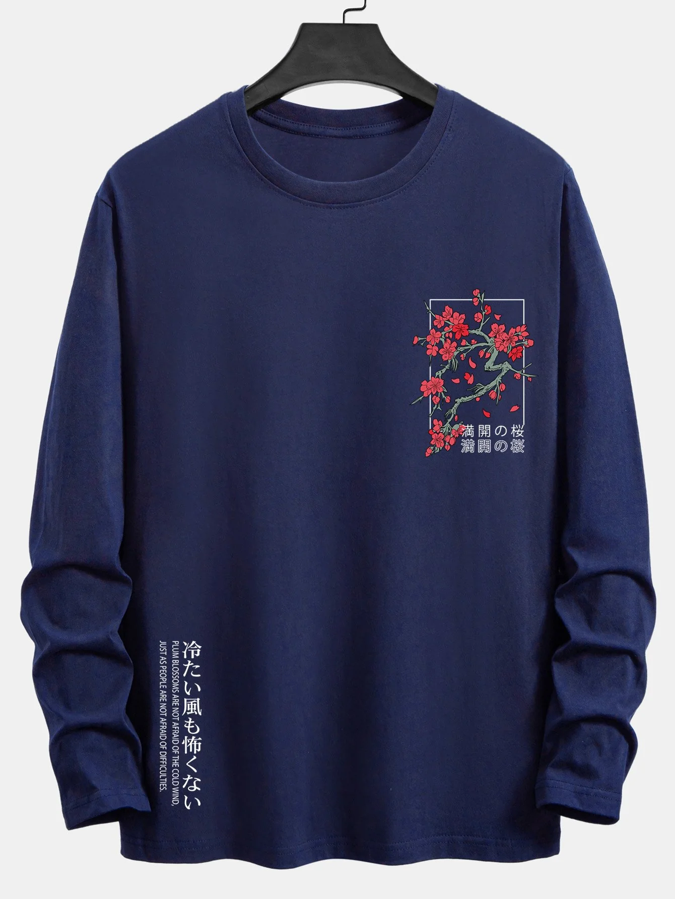 Langarm T-Shirt mit Kirschblüten-Slogan-Print aus Baumwolle - Image 4