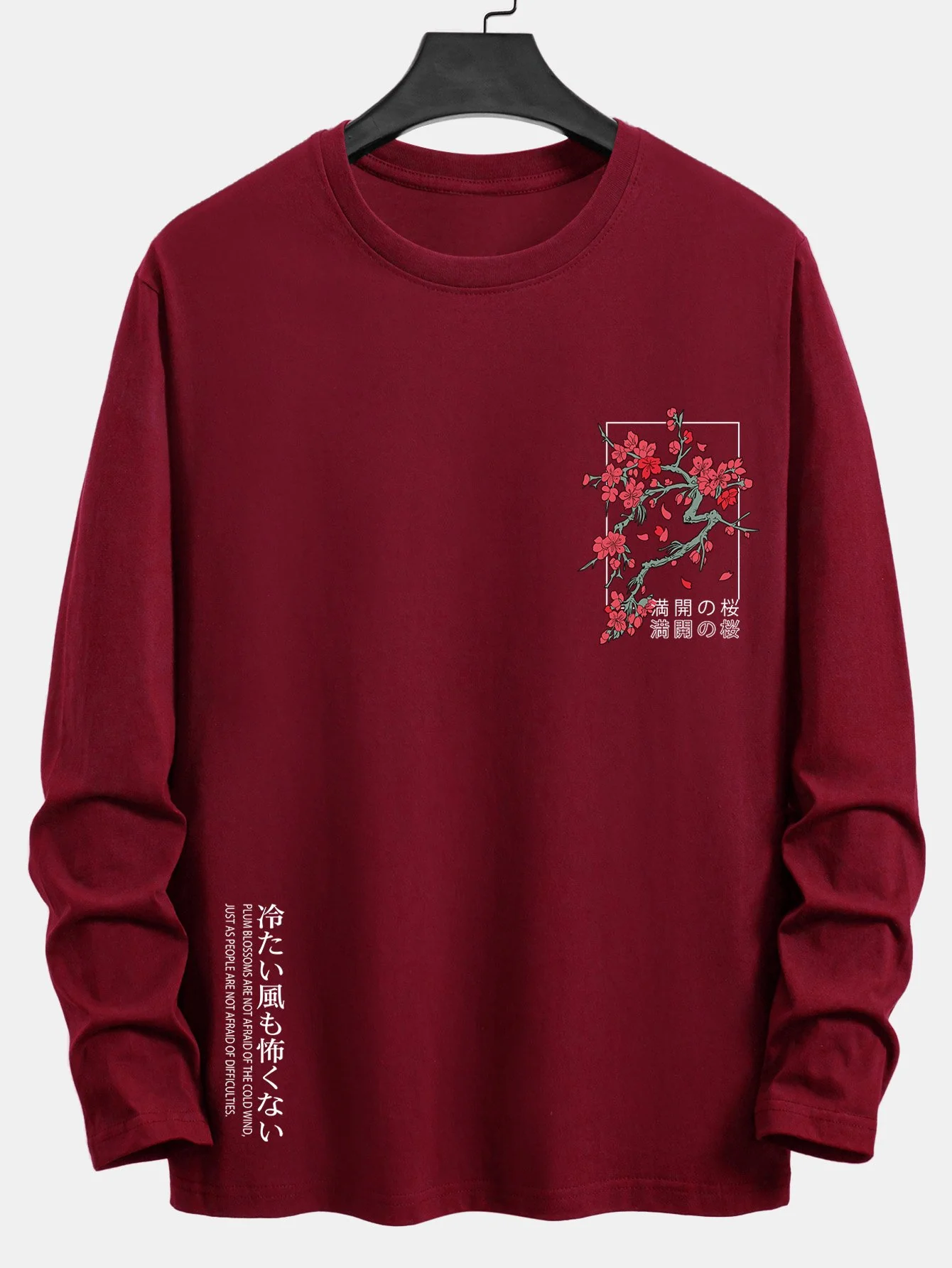 Langarm T-Shirt mit Kirschblüten-Slogan-Print aus Baumwolle - Image 5
