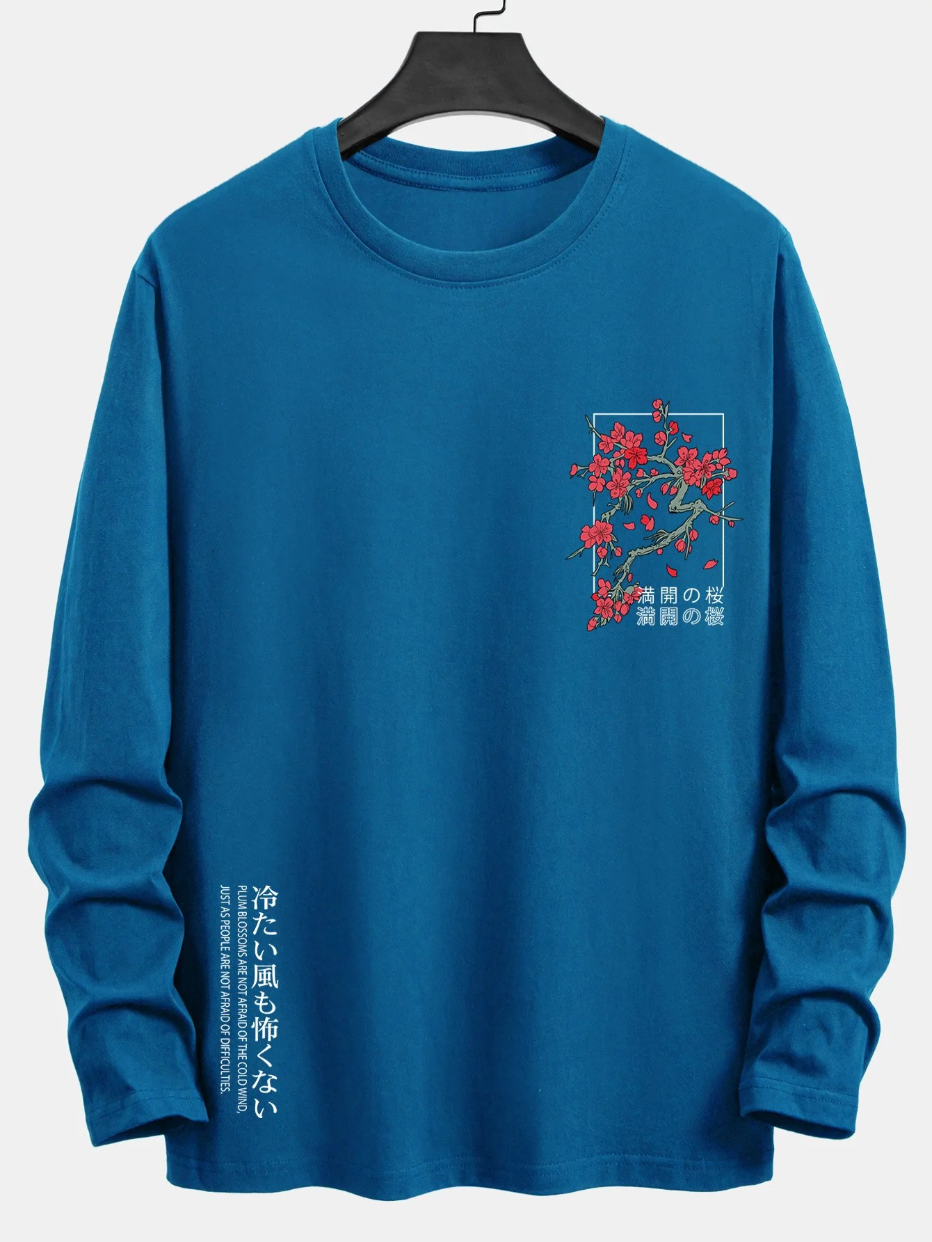 Langarm T-Shirt mit Kirschblüten-Slogan-Print aus Baumwolle - Image 6
