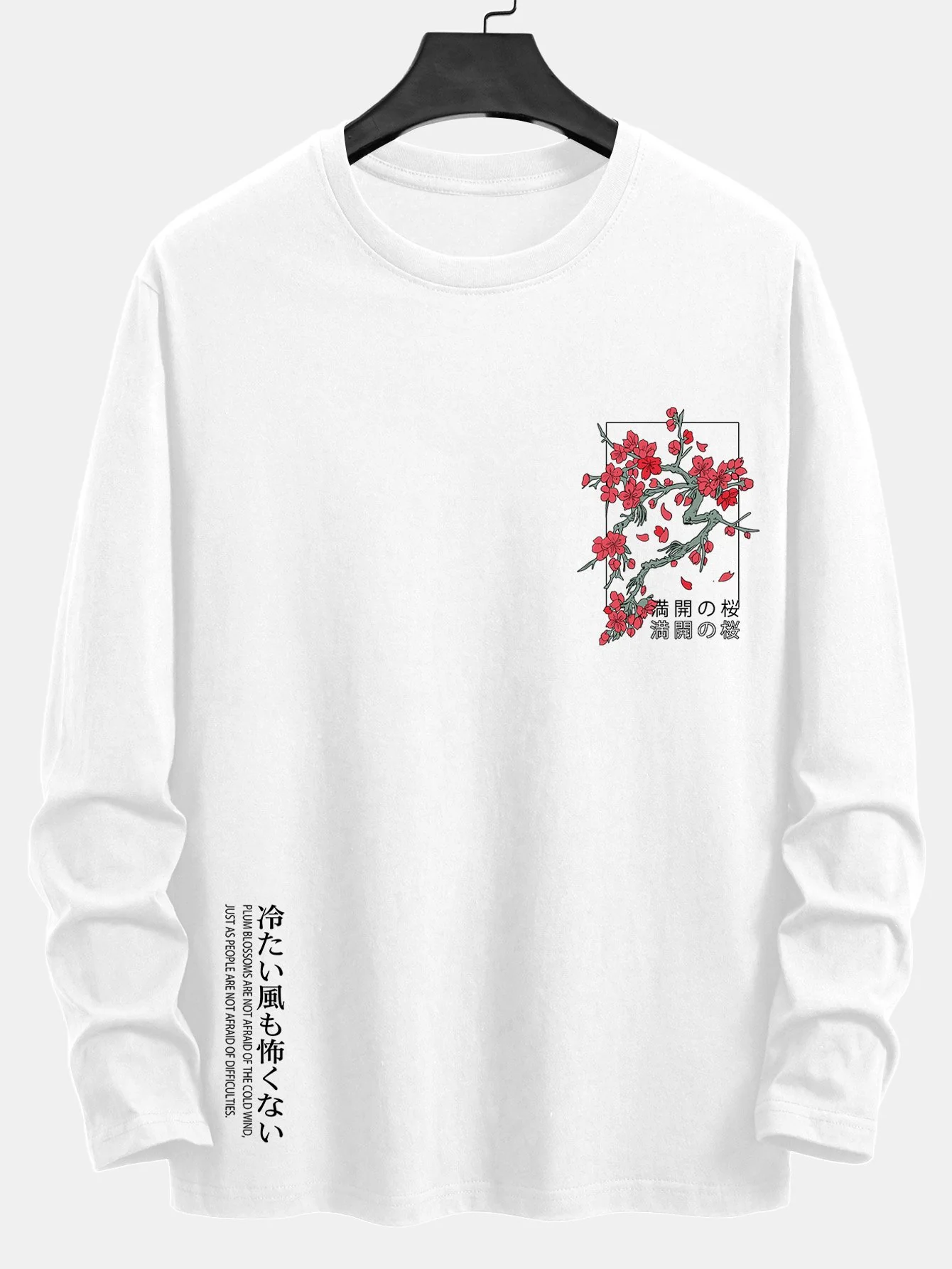 Langarm T-Shirt mit Kirschblüten-Slogan-Print aus Baumwolle - Image 7
