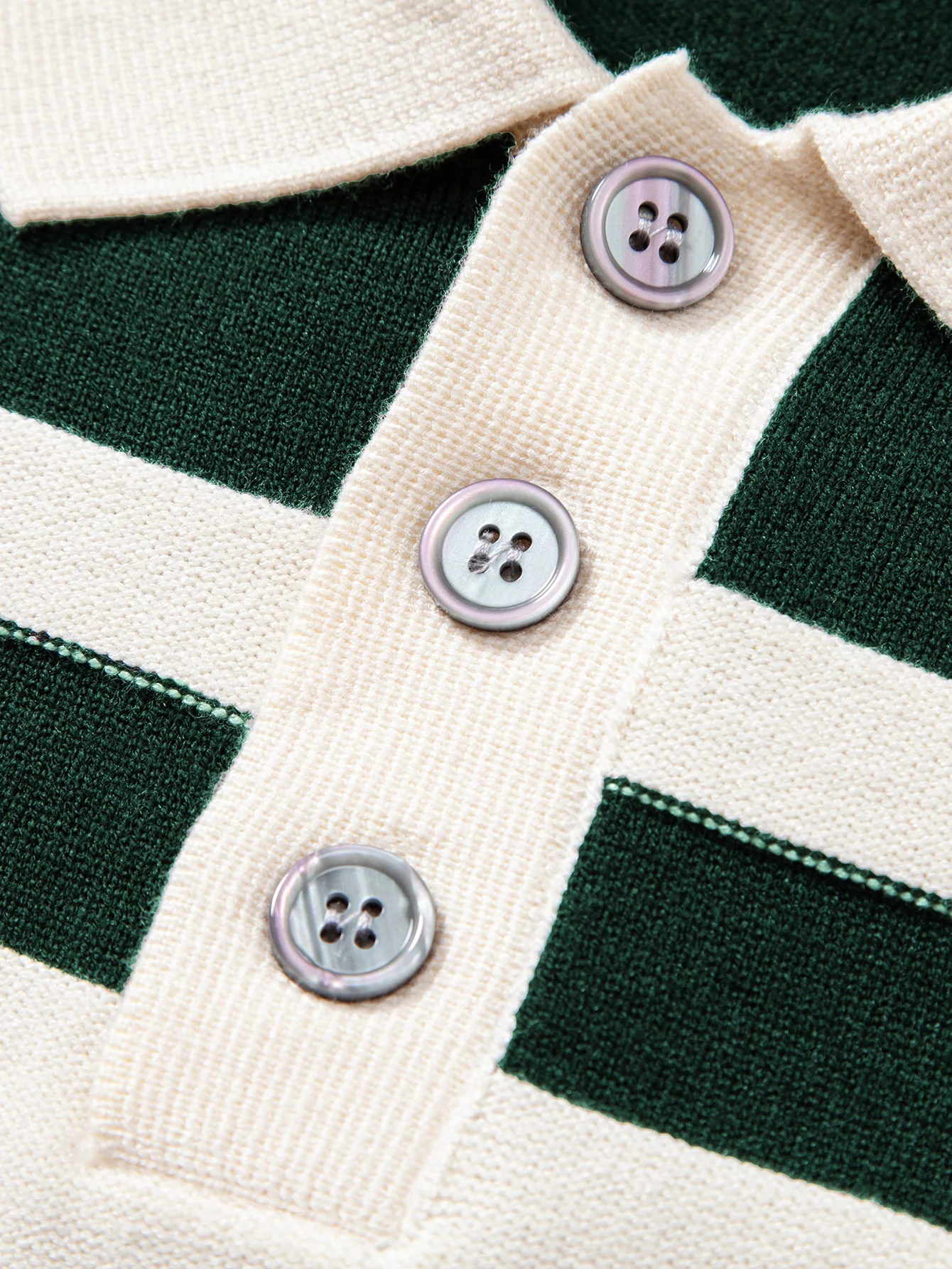 Langarm Farbblock Strick Poloshirts Shirt - Image 10