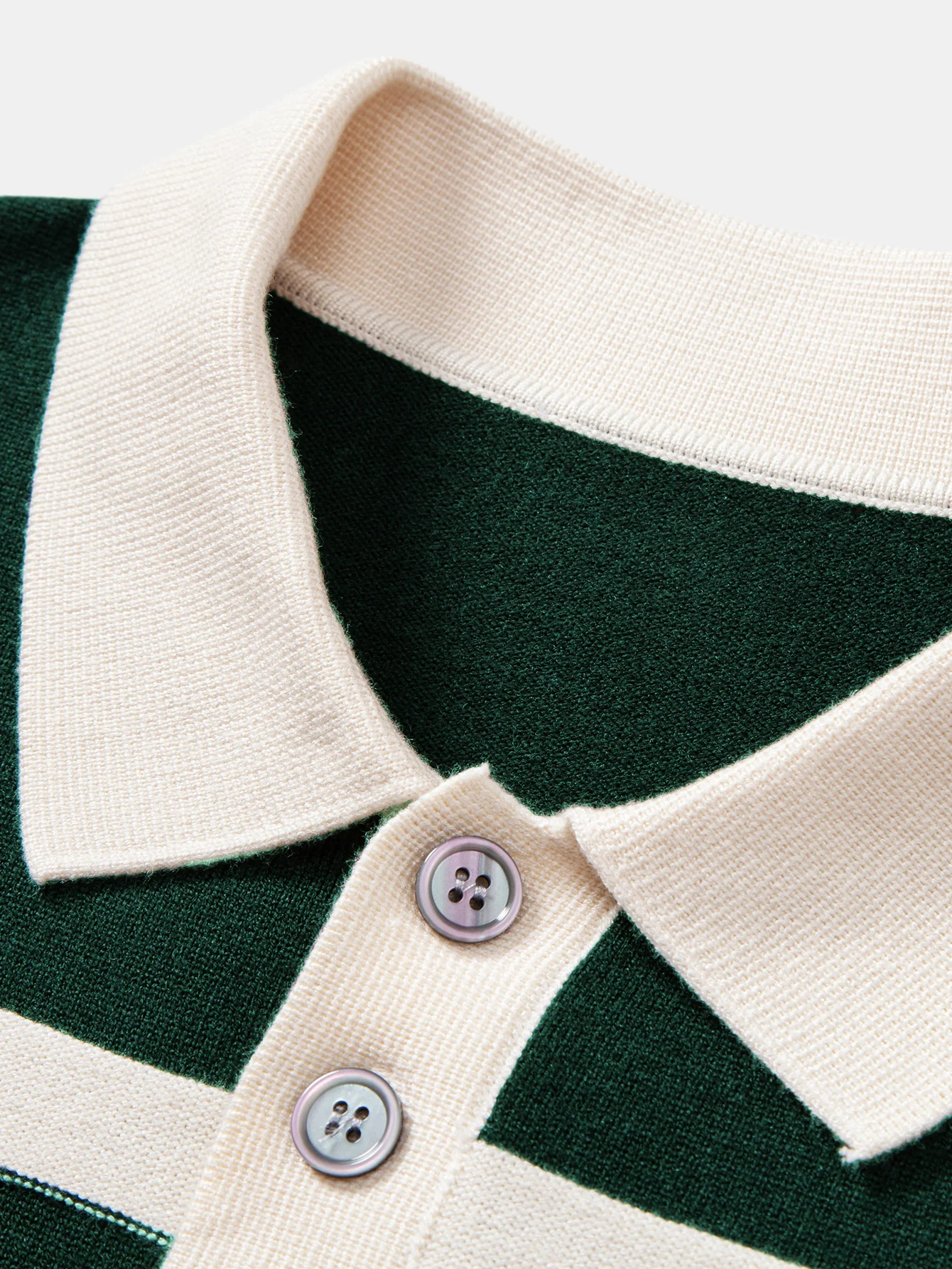 Langarm Farbblock Strick Poloshirts Shirt - Image 9