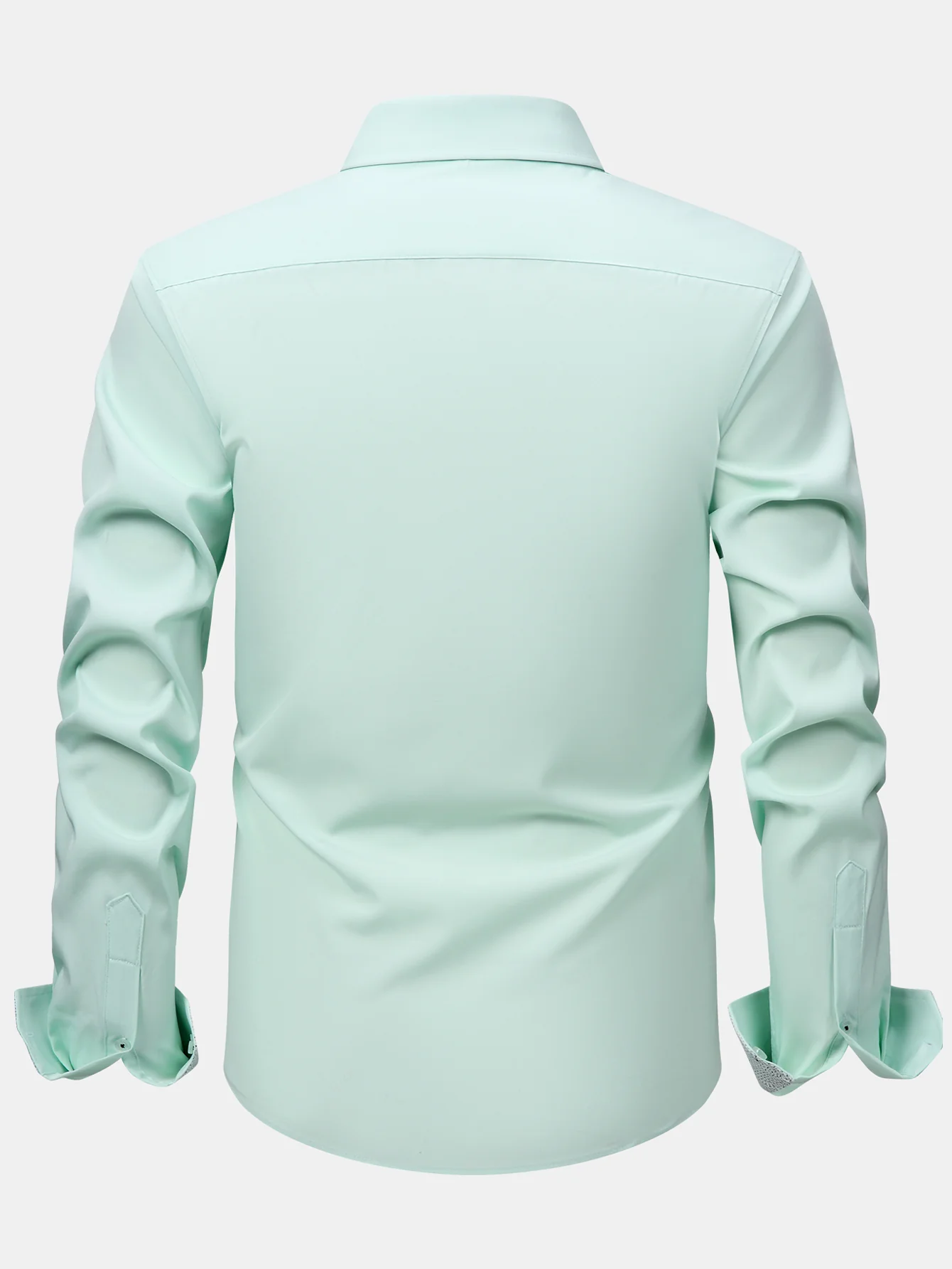 Langarm Kontrast Knopfleiste Hemd Kleid - Image 10