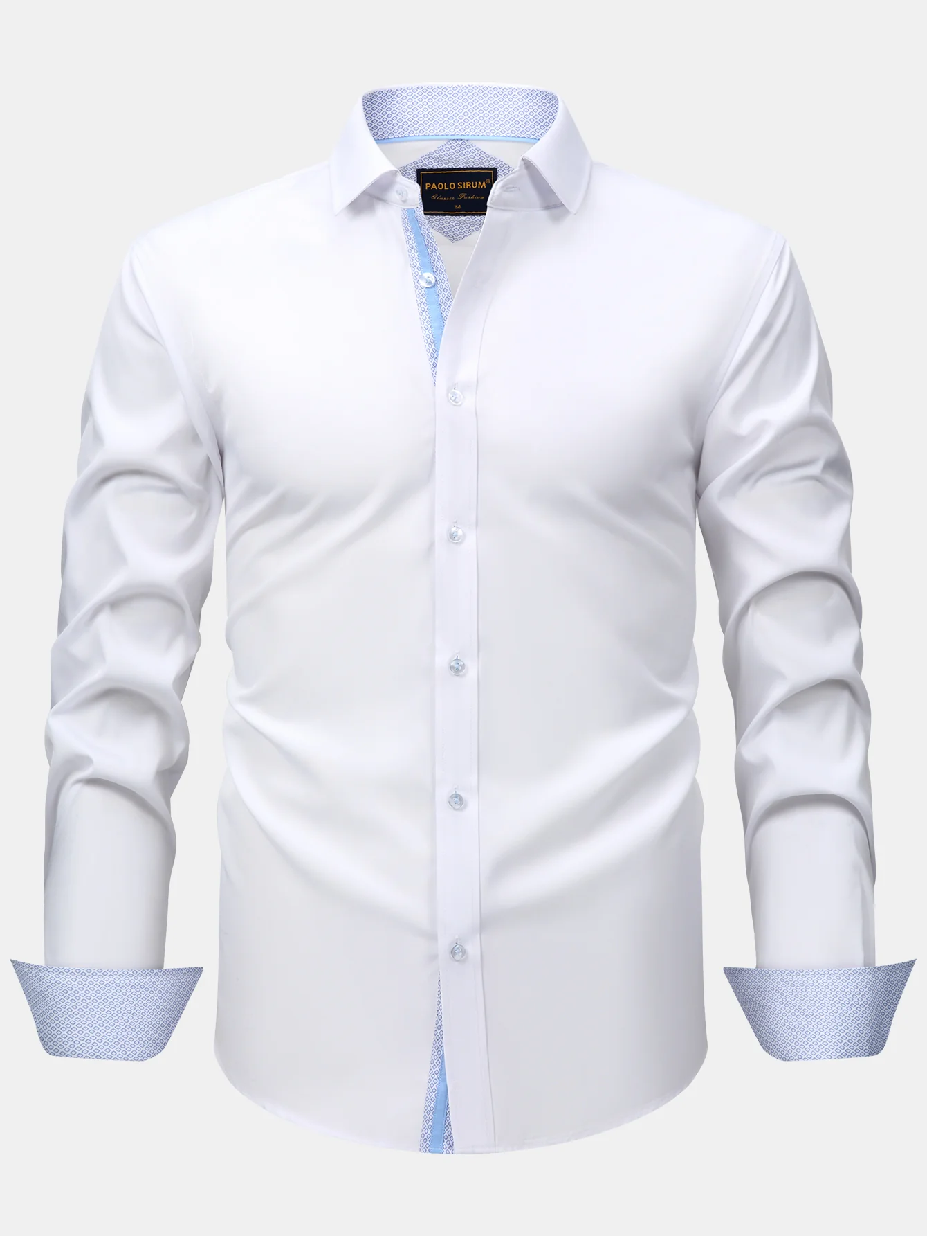 Langarm Kontrast Knopfleiste Hemd Kleid - Image 11