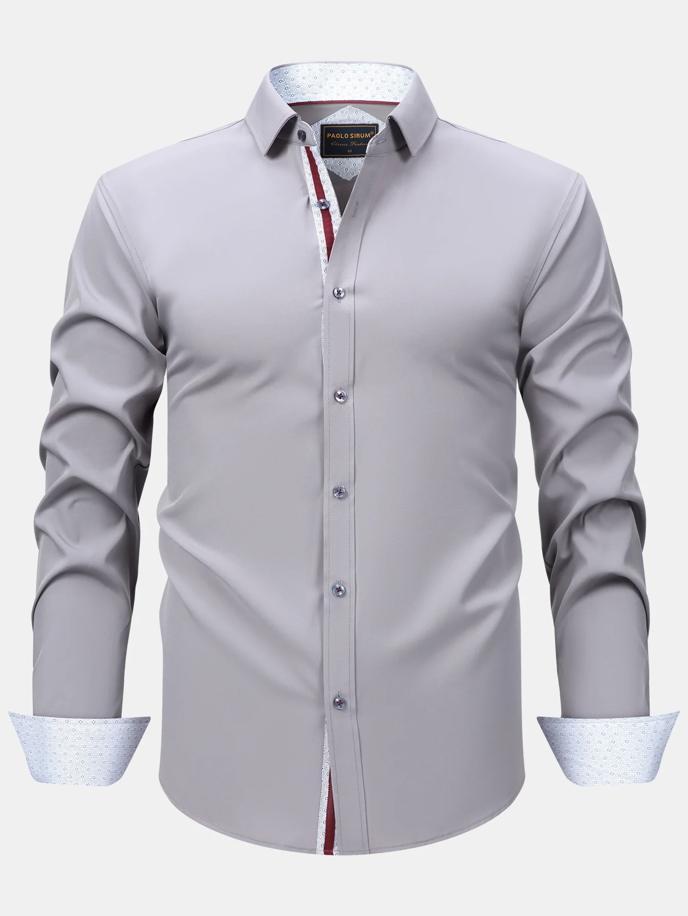 Langarm Kontrast Knopfleiste Hemd Kleid - Image 15