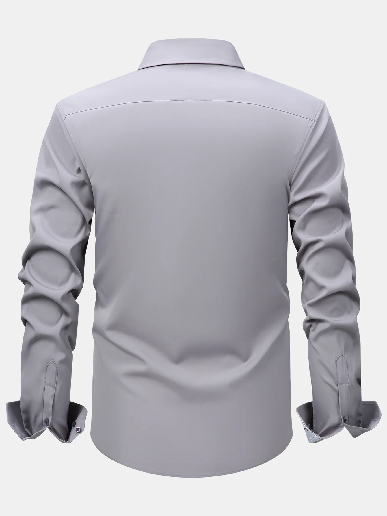 Langarm Kontrast Knopfleiste Hemd Kleid - Image 16