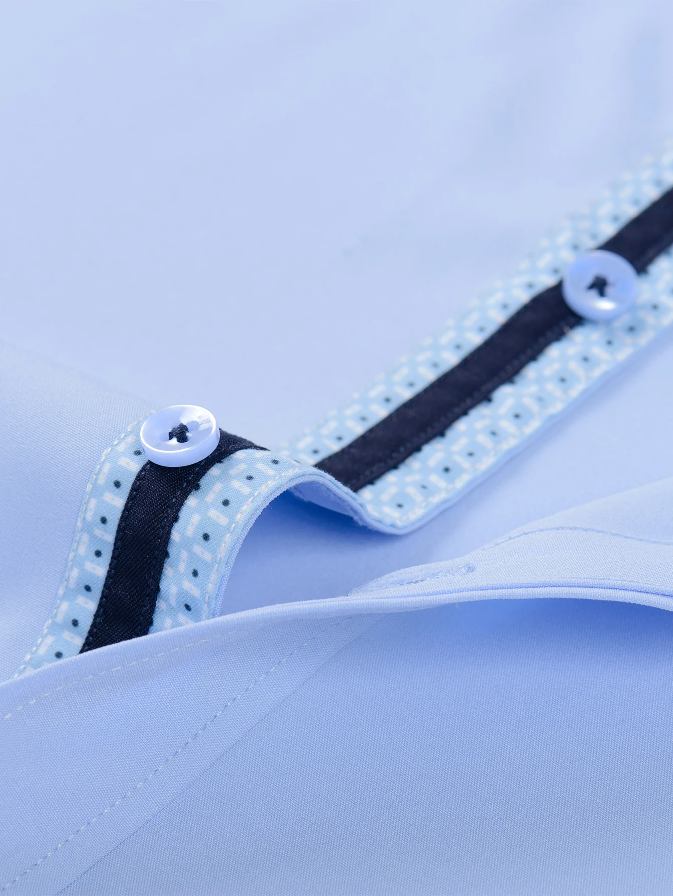 Langarm Kontrast Knopfleiste Hemd Kleid - Image 18