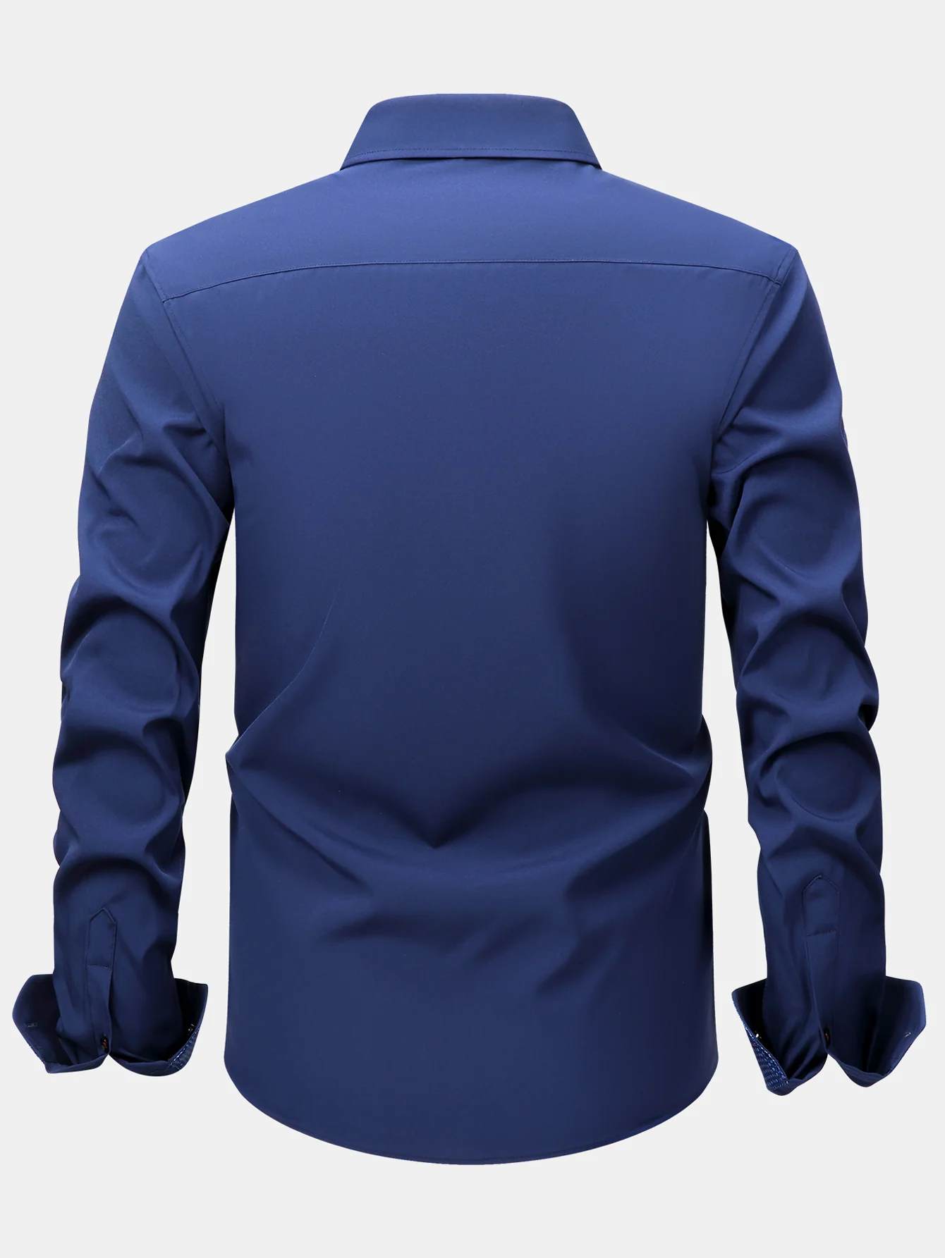 Langarm Kontrast Knopfleiste Hemd Kleid - Image 2
