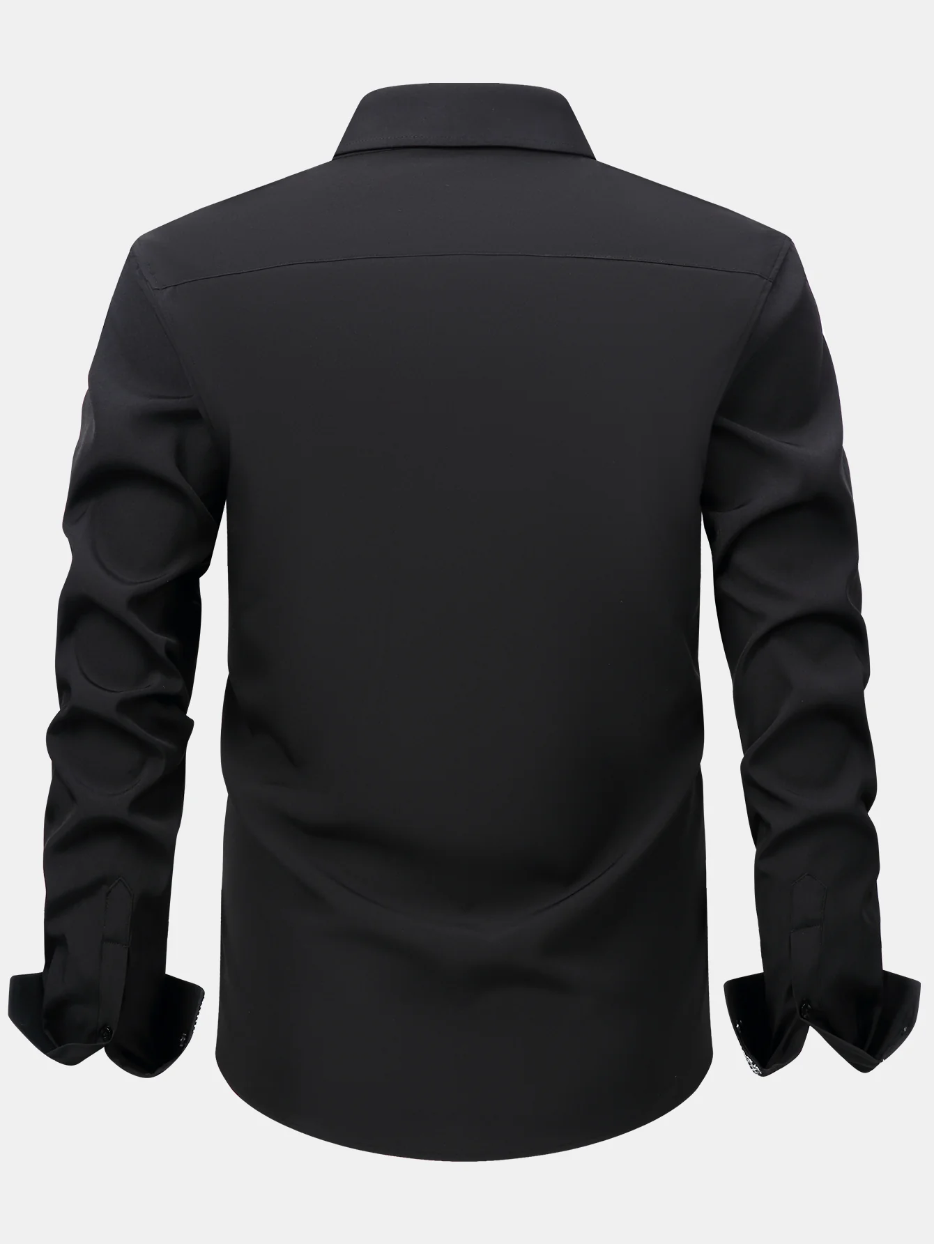 Langarm Kontrast Knopfleiste Hemd Kleid - Image 6