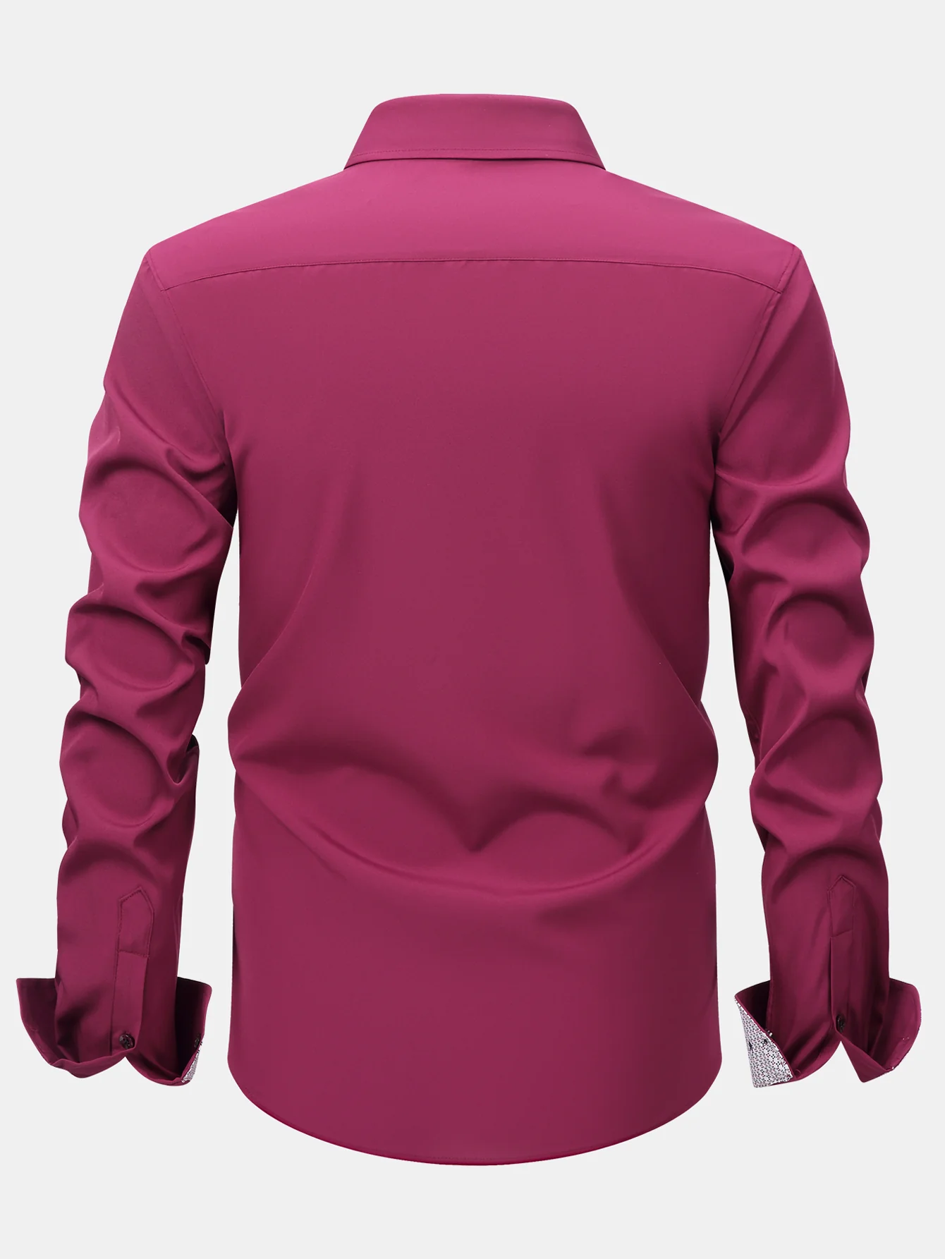 Langarm Kontrast Knopfleiste Hemd Kleid - Image 8