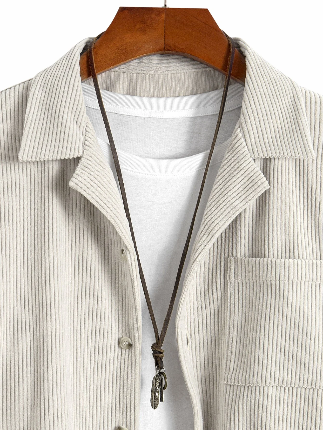 Langarm-Corduroy-Hemd mit kubanischem Kragen & gerade geschnittene Leinenhose - Image 19