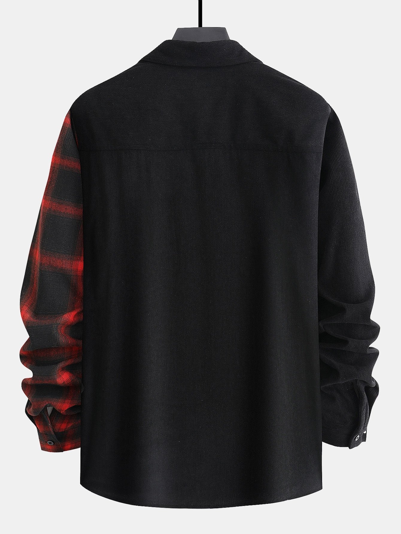 Langarm-Cord-Plaid-Panelshemd - Image 2