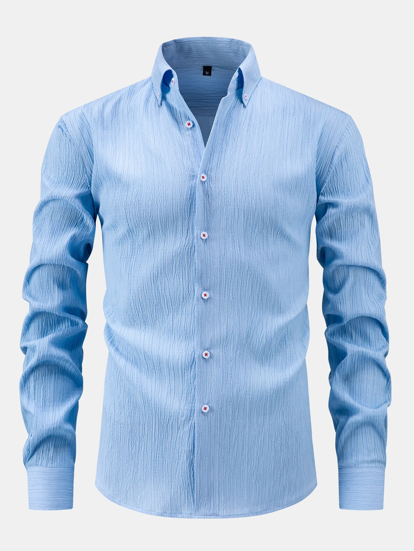 Long Sleeve Crinkle Button Up Shirt