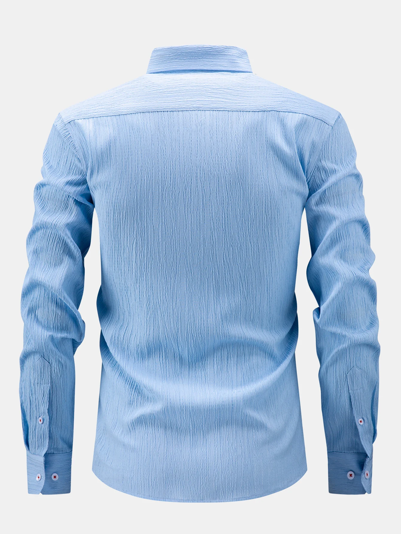 Long Sleeve Crinkle Button Up Shirt - Image 2