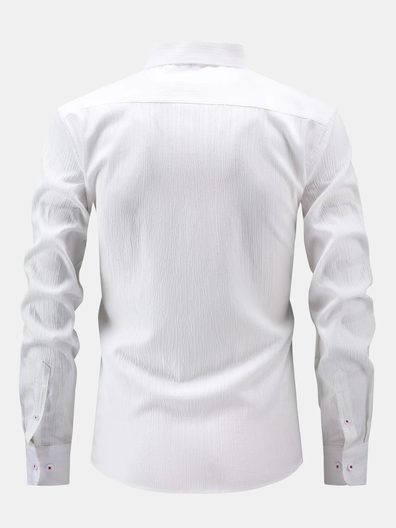 Long Sleeve Crinkle Button Up Shirt - Image 4