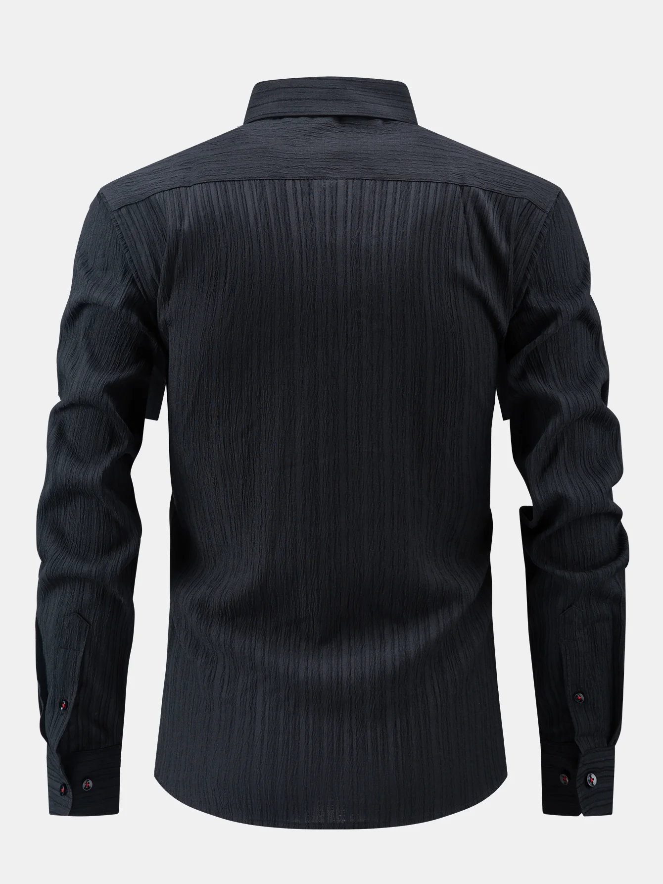 Long Sleeve Crinkle Button Up Shirt - Image 6