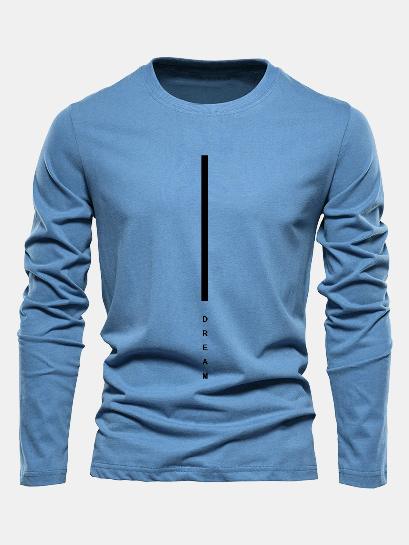 Long Sleeve Dream Stripe Print Cotton T-Shirt - Image 10