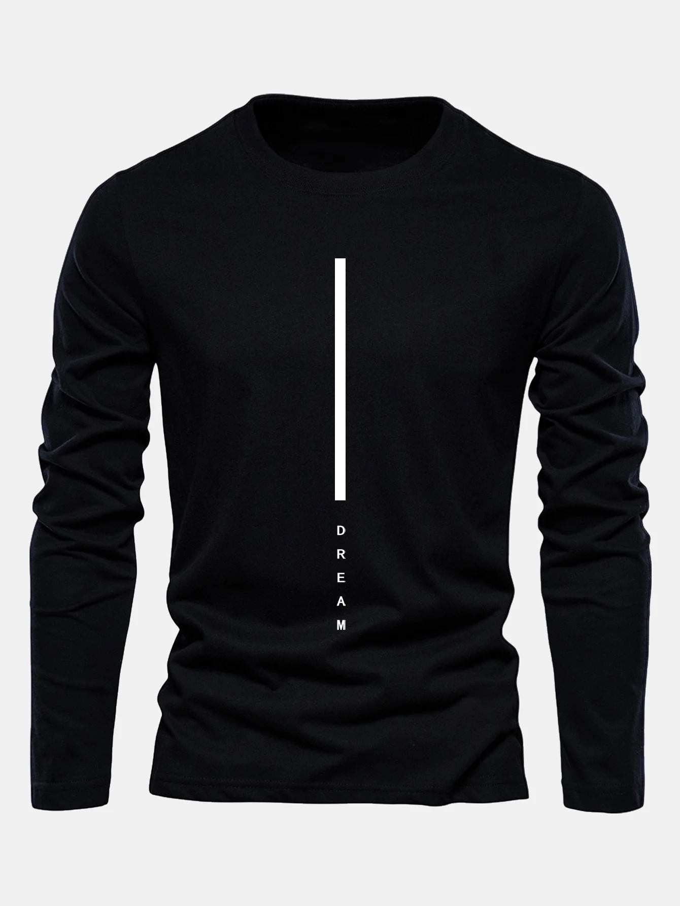 Long Sleeve Dream Stripe Print Cotton T-Shirt - Image 2