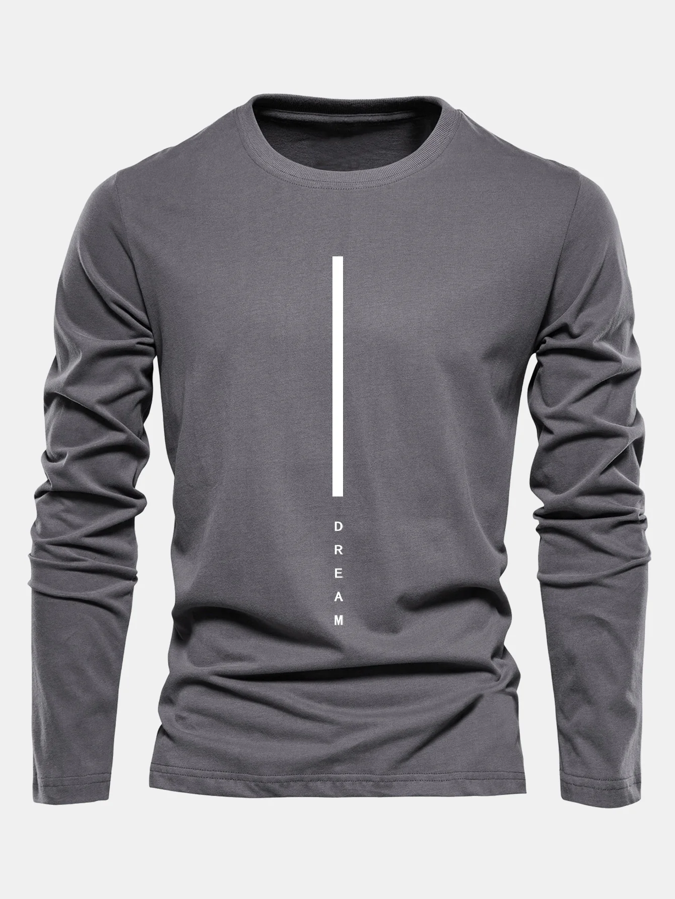 Long Sleeve Dream Stripe Print Cotton T-Shirt - Image 4