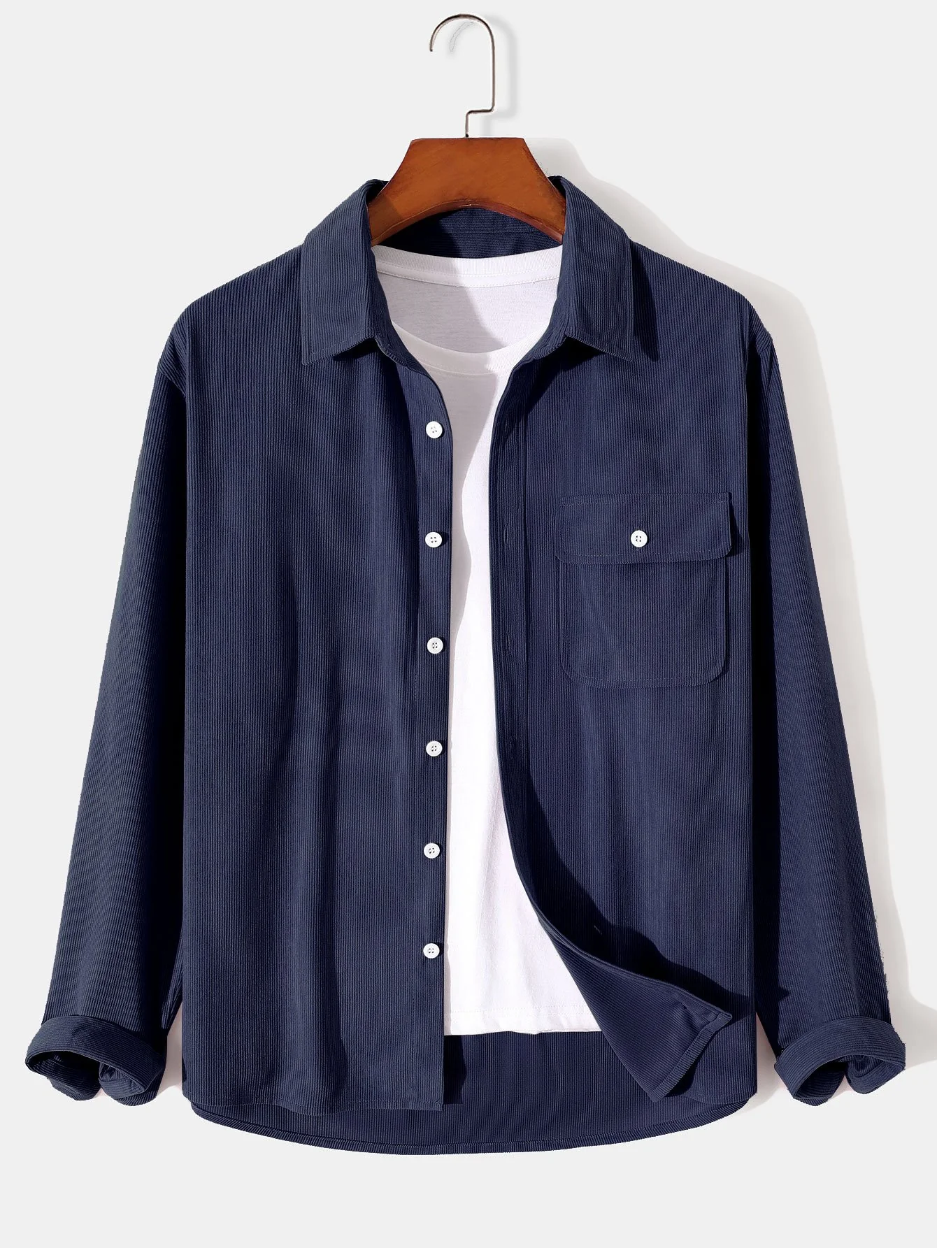Langarm-Flap-Pocket-Cordhemd - Image 3