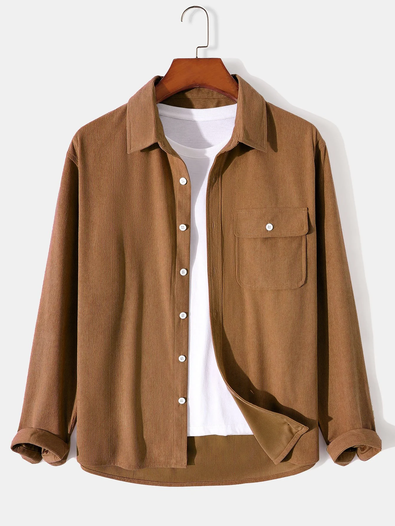 Langarm-Flap-Pocket-Cordhemd - Image 4