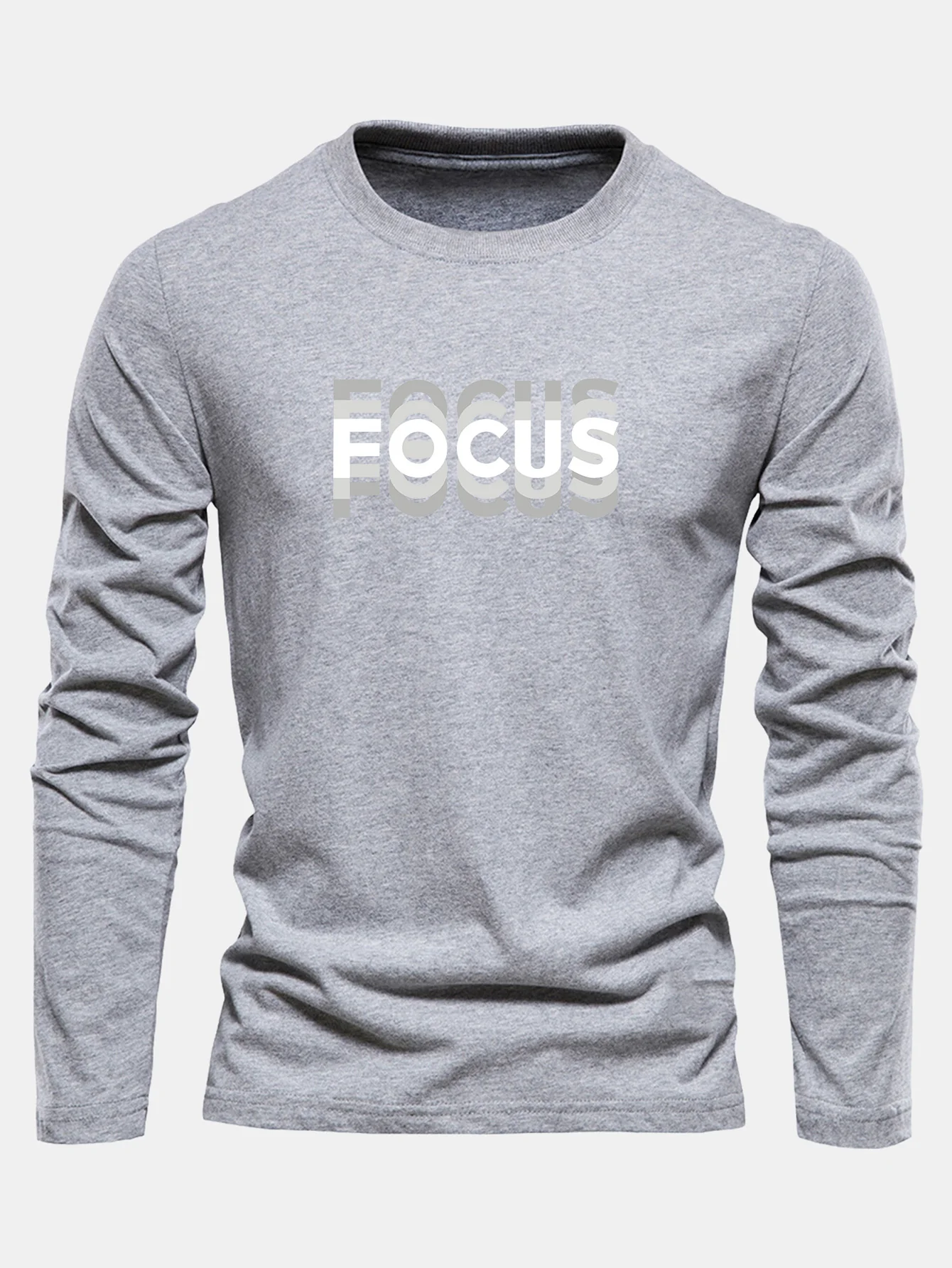 Langarm-Fokusdruck Baumwoll-T-Shirt - Image 10