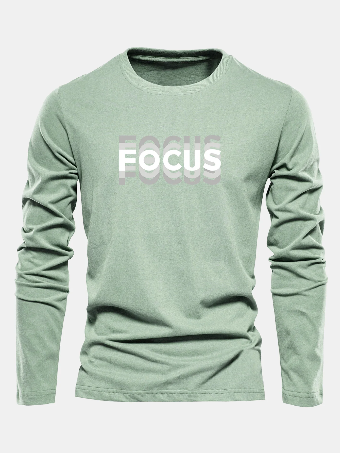 Langarm-Fokusdruck Baumwoll-T-Shirt - Image 11