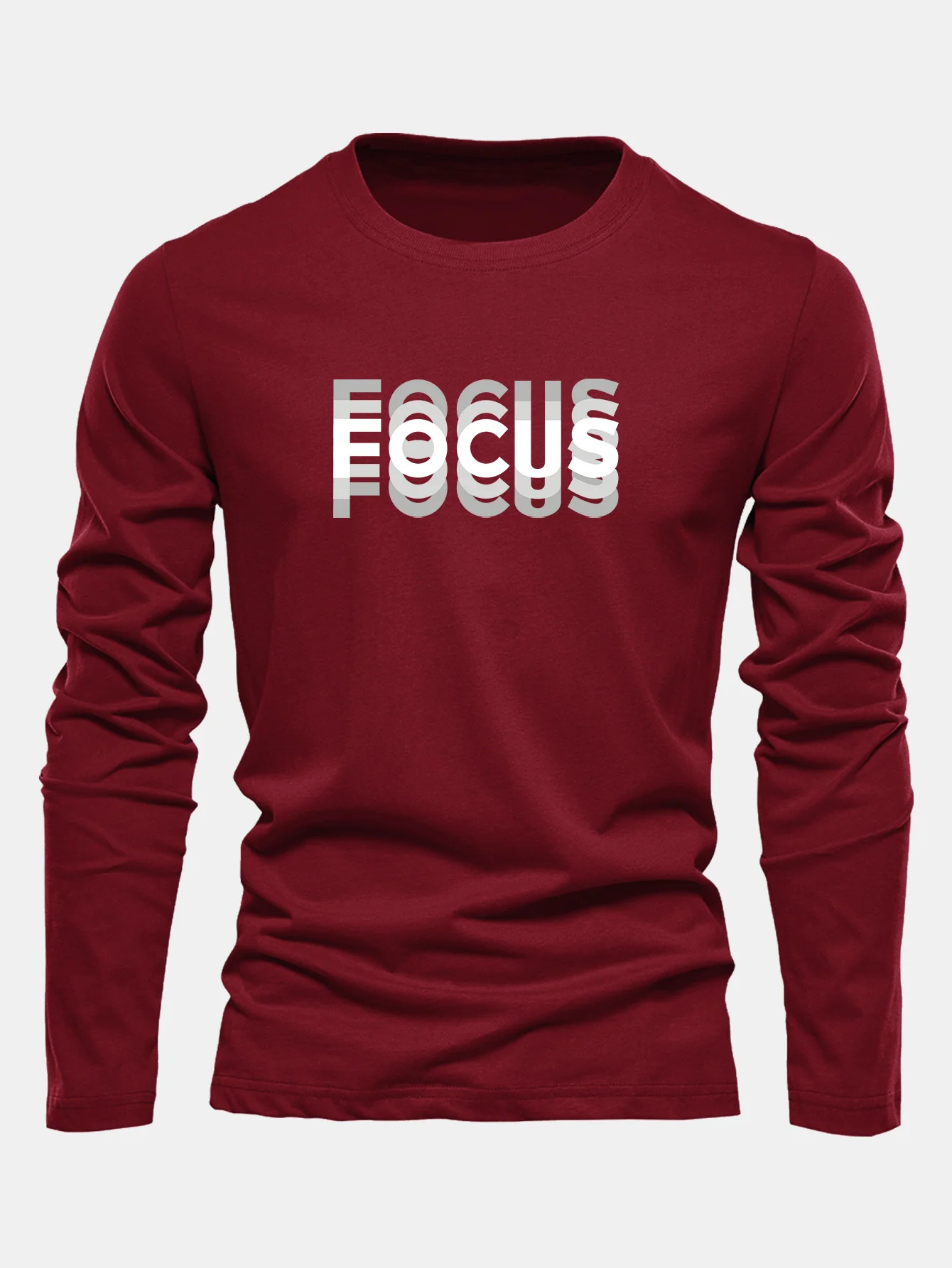 Langarm-Fokusdruck Baumwoll-T-Shirt - Image 4