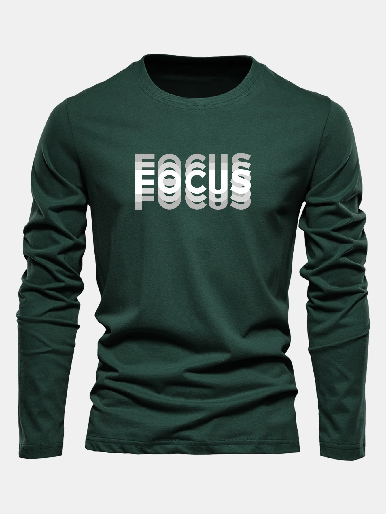 Langarm-Fokusdruck Baumwoll-T-Shirt - Image 5