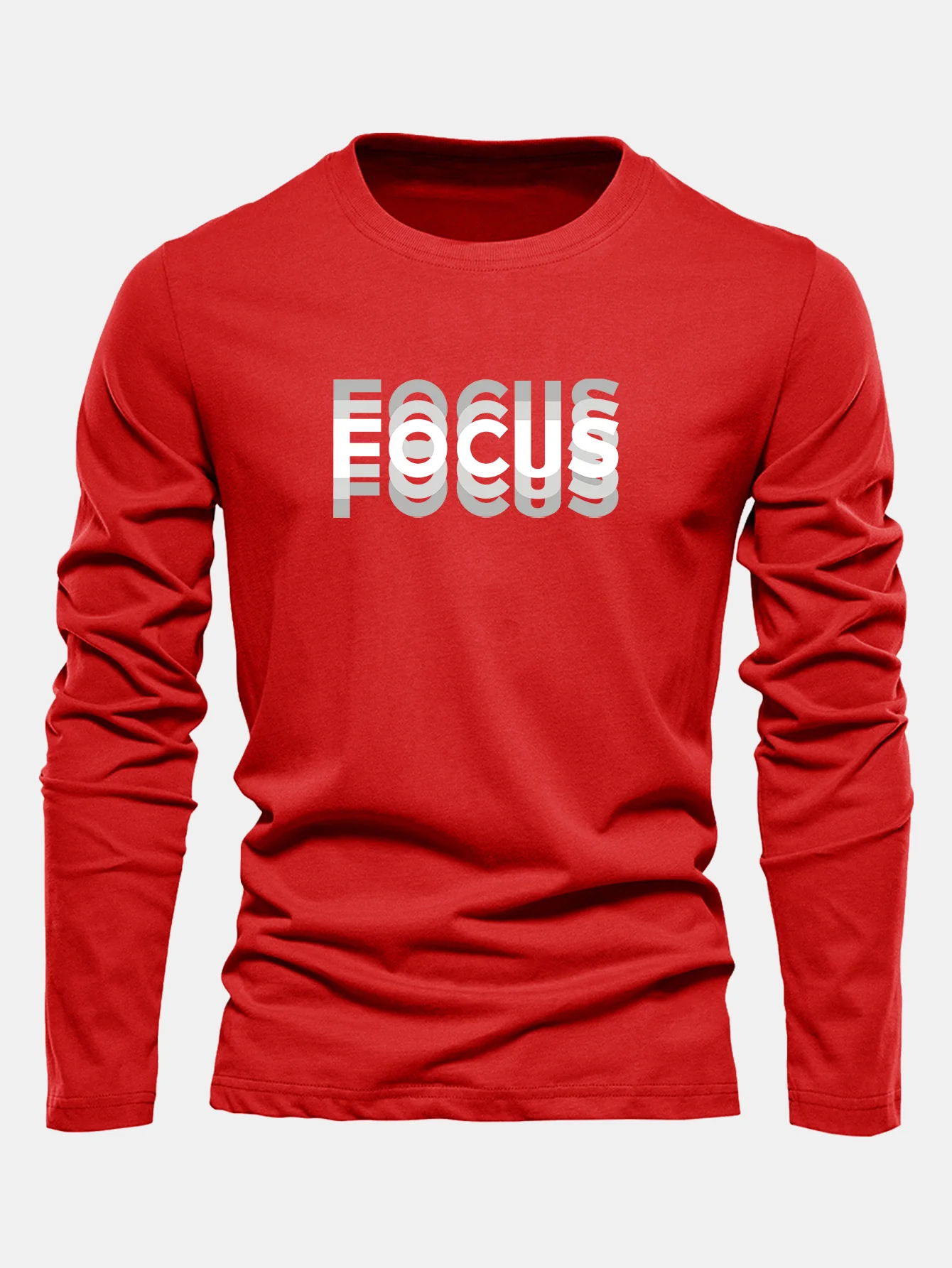 Langarm-Fokusdruck Baumwoll-T-Shirt - Image 6