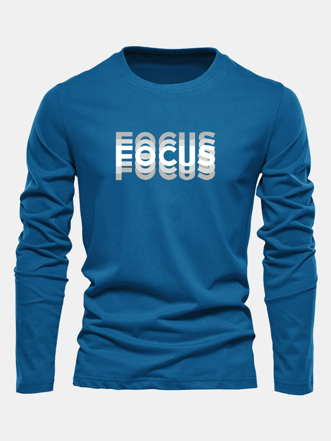 Langarm-Fokusdruck Baumwoll-T-Shirt - Image 7