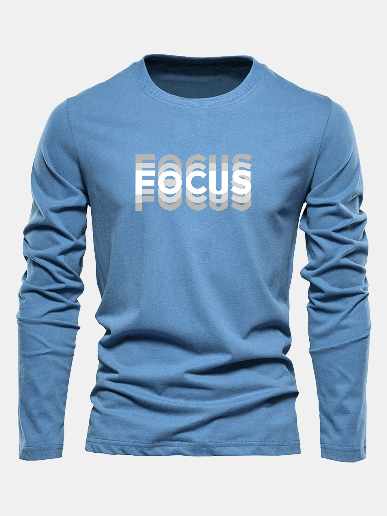 Langarm-Fokusdruck Baumwoll-T-Shirt - Image 8