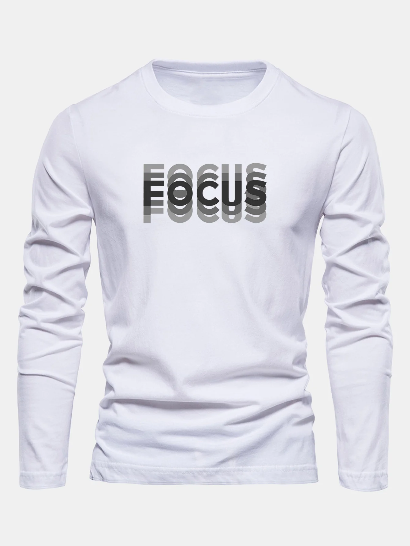 Langarm-Fokusdruck Baumwoll-T-Shirt - Image 9