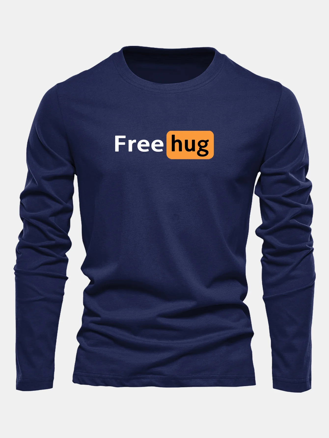 Langarm Baumwoll-T-Shirt mit Free Hug Aufdruck - Image 2