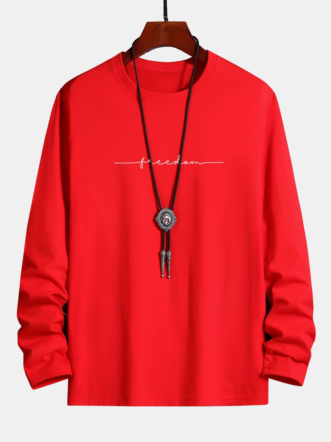 Langarm-Freiheitsdruck Baumwoll-T-Shirt - Image 10