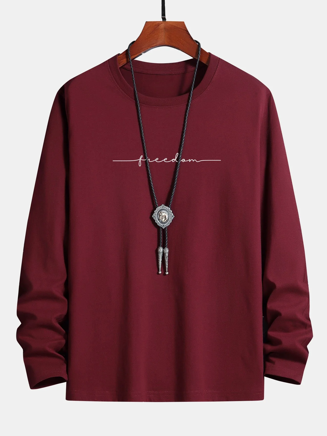Langarm-Freiheitsdruck Baumwoll-T-Shirt - Image 3