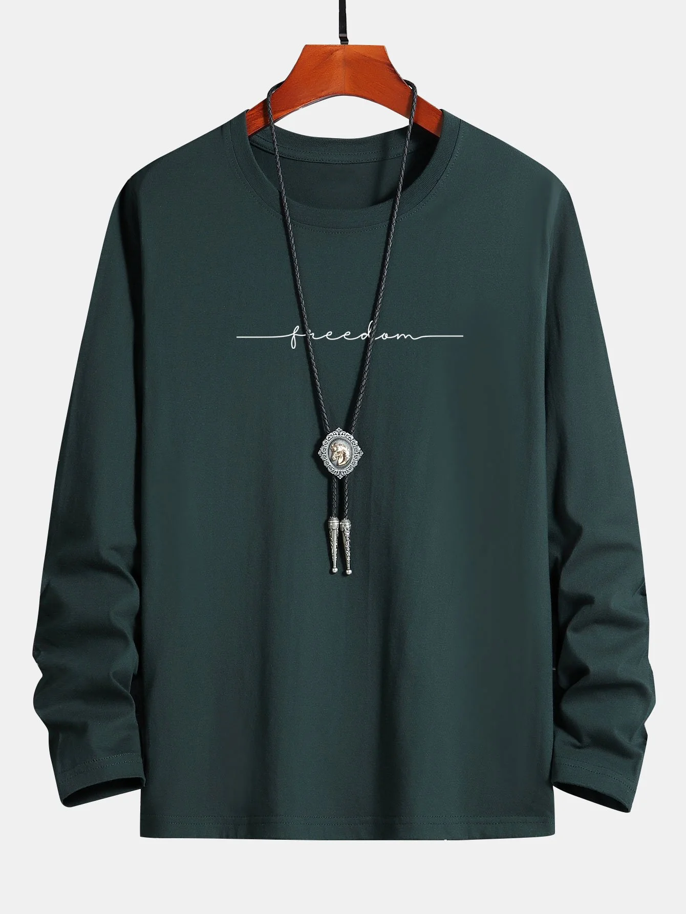 Langarm-Freiheitsdruck Baumwoll-T-Shirt - Image 5