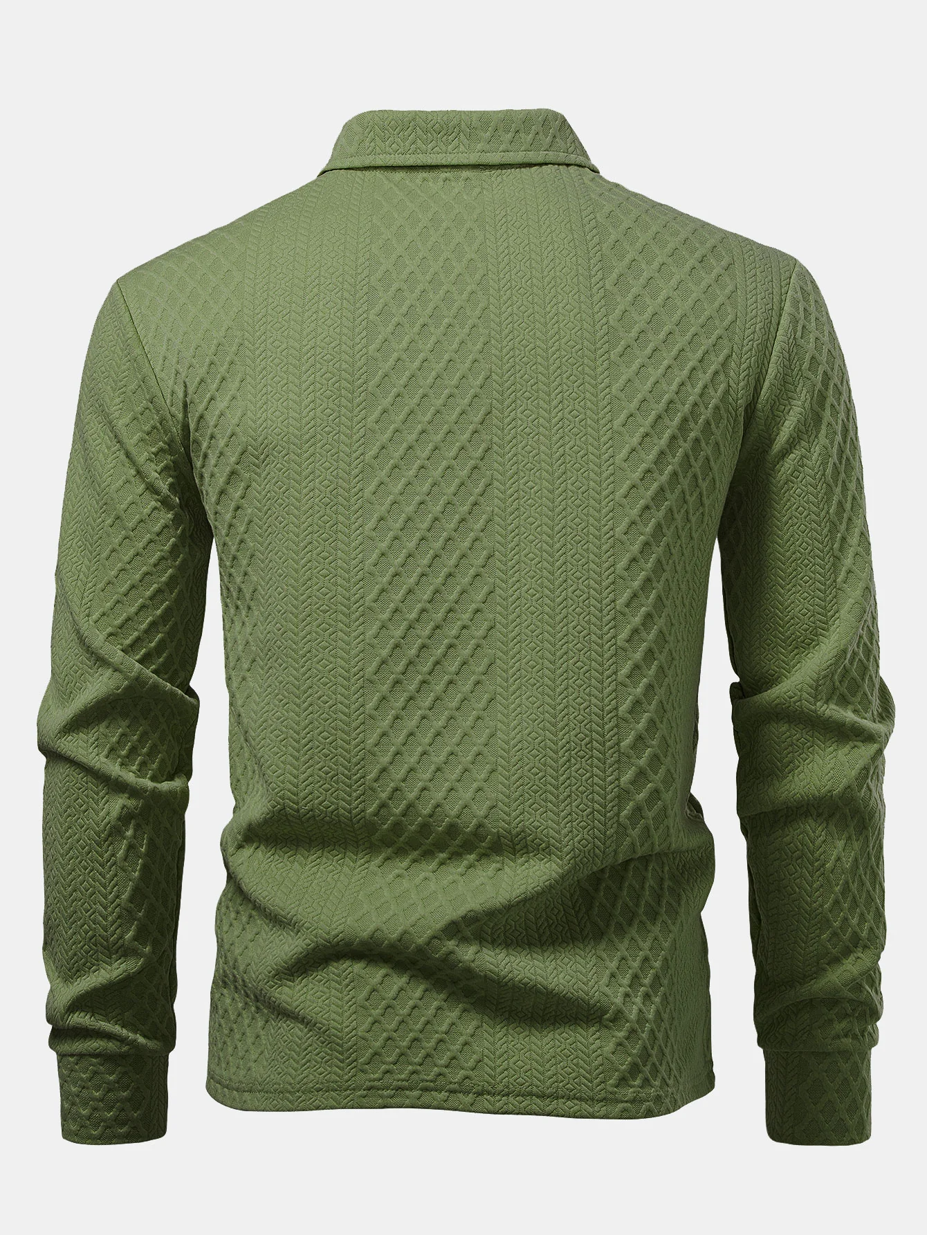 Langarm Geometrisches Jacquard Poloshirts Shirt - Image 10