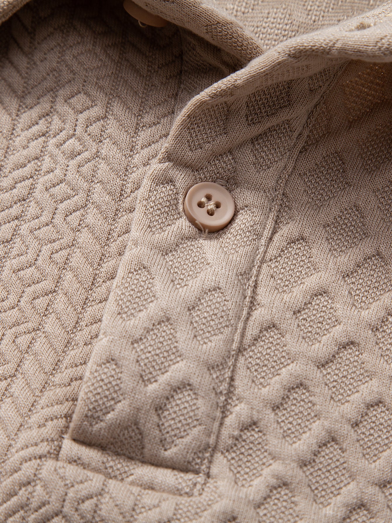 Langarm Geometrisches Jacquard Poloshirts Shirt - Image 12