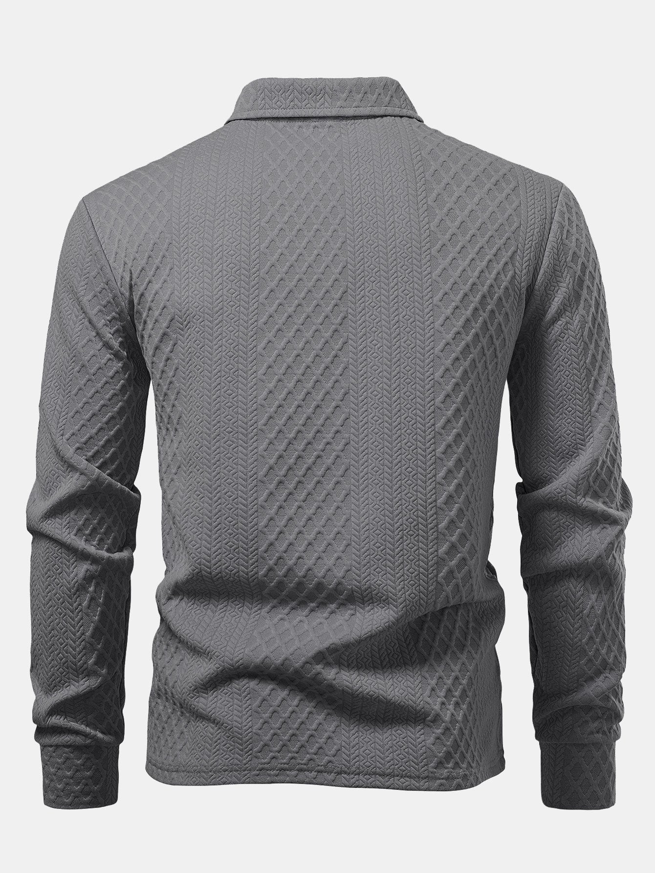 Langarm Geometrisches Jacquard Poloshirts Shirt - Image 6