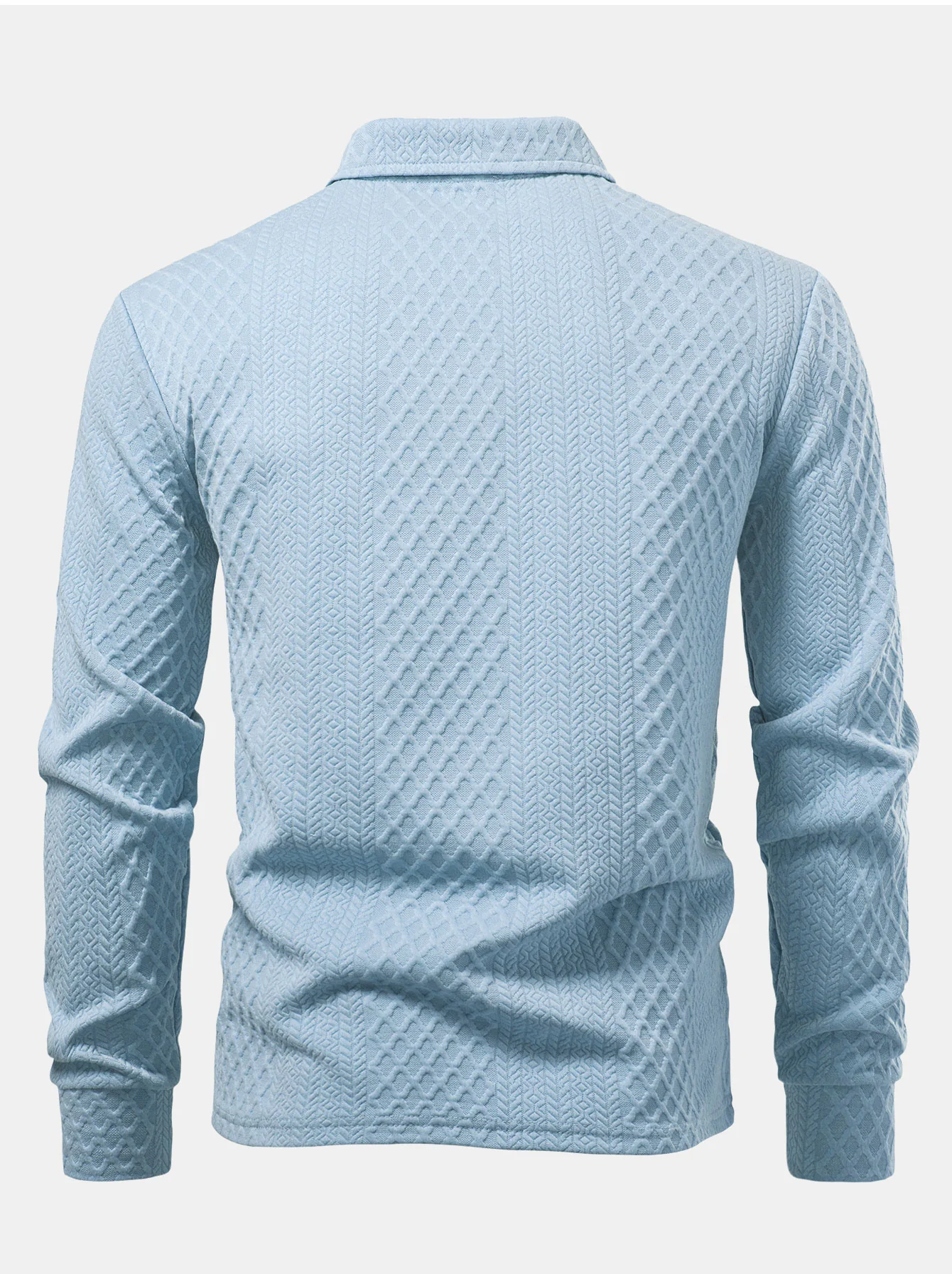 Langarm Geometrisches Jacquard Poloshirts Shirt - Image 8