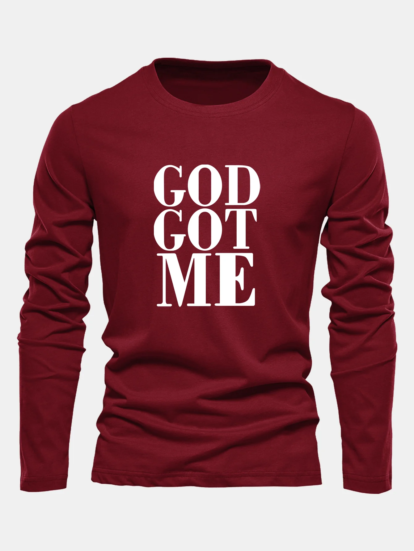 Langarm-Gott-hat-mich-Druck-Baumwoll-T-Shirt - Image 6
