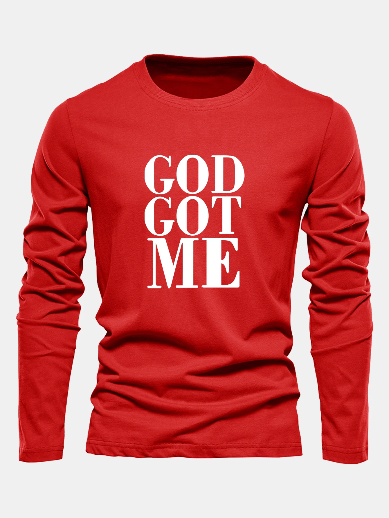 Langarm-Gott-hat-mich-Druck-Baumwoll-T-Shirt - Image 7