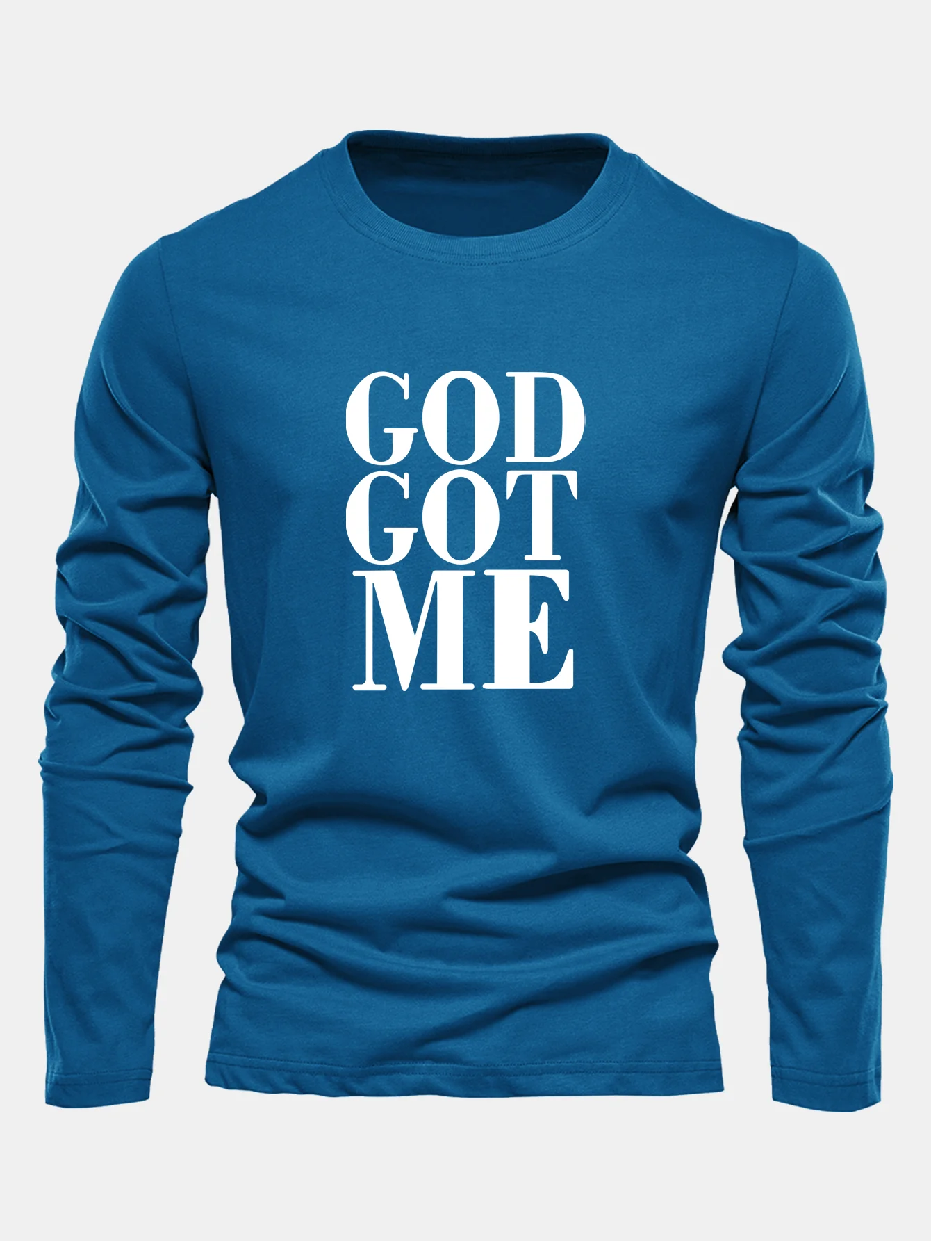 Langarm-Gott-hat-mich-Druck-Baumwoll-T-Shirt - Image 8