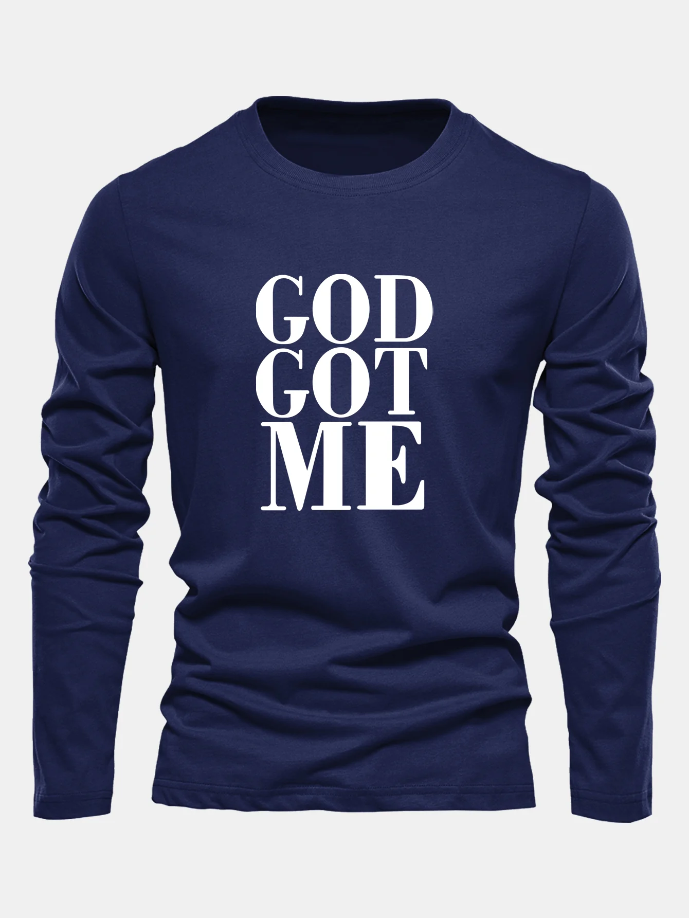 Langarm-Gott-hat-mich-Druck-Baumwoll-T-Shirt - Image 9